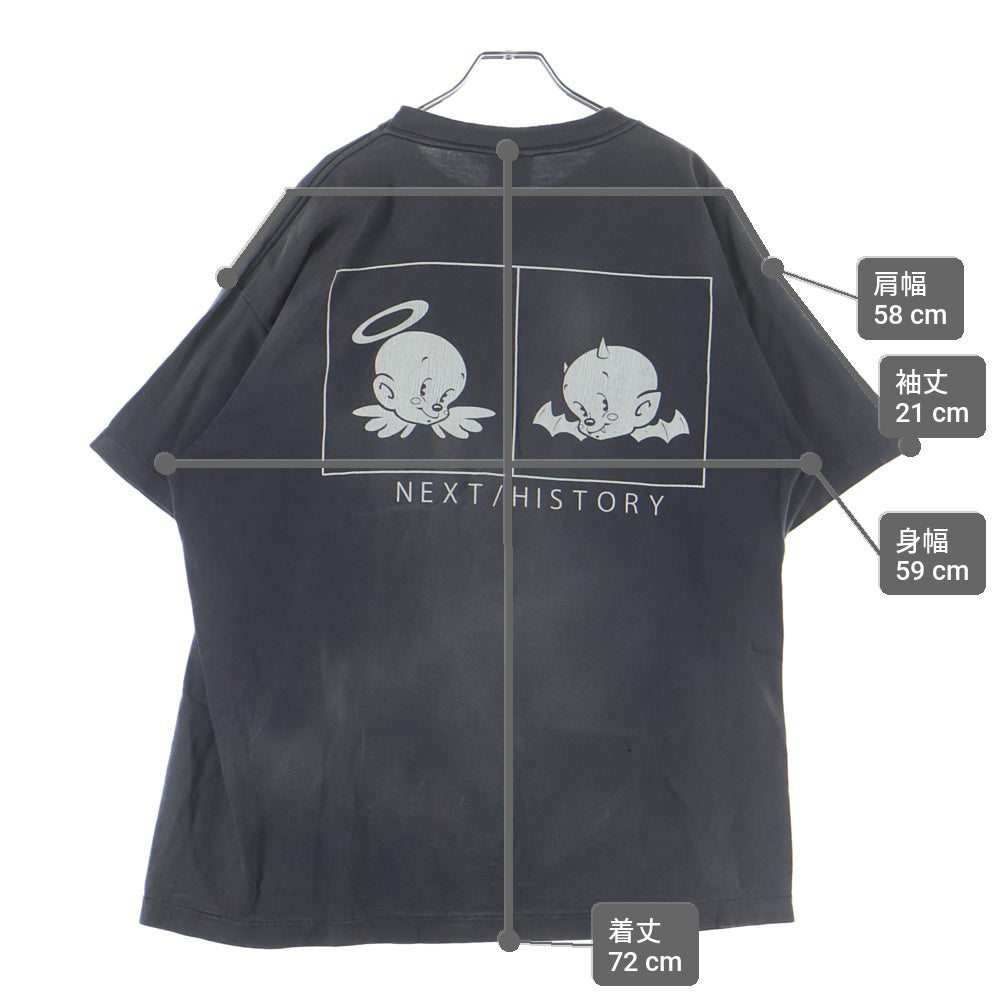 SAINT MICHAEL(セントマイケル) 24SS BAA_SS TEE ヴィンテージ加工 半袖Tシャツ チャコールグレー SM-YS8-0000-005