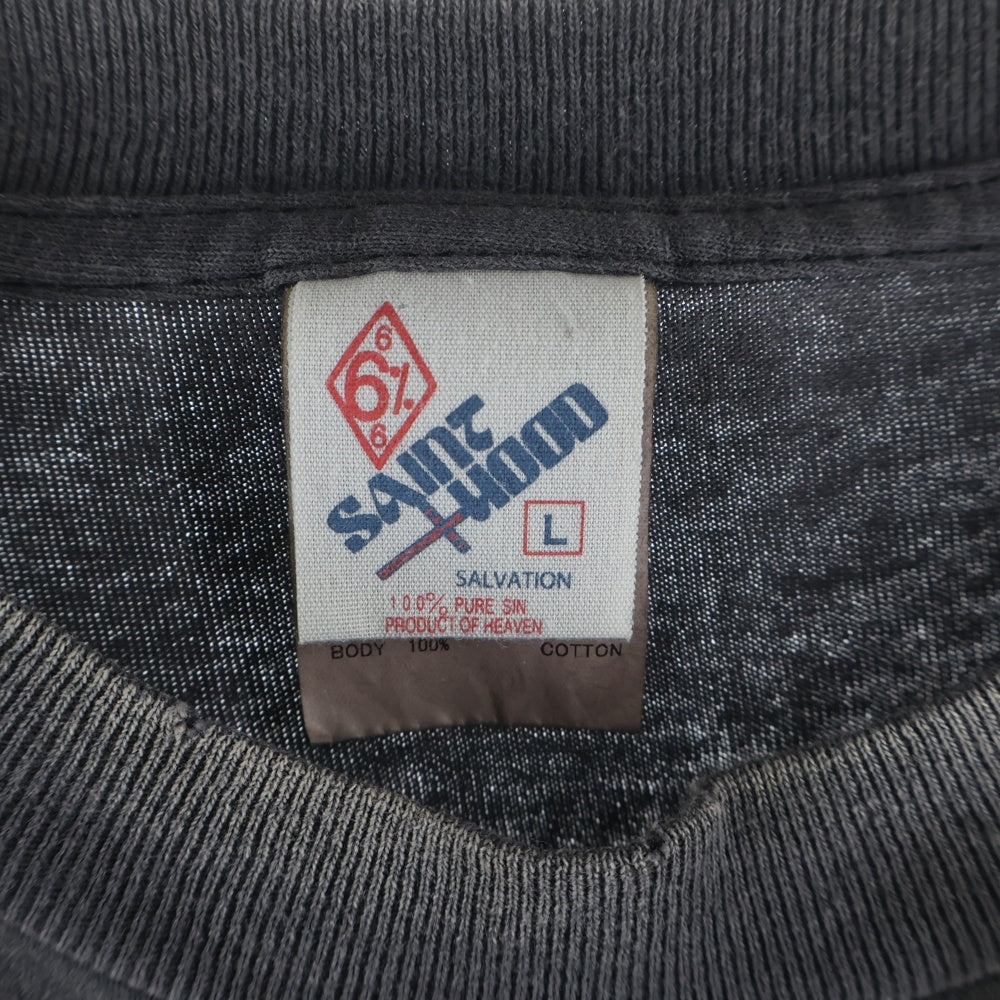 SAINT MICHAEL(セントマイケル) 25SS ×NEIGHBORHOOD STHD. SS TEE PRAY ネイバーフッド ヴィンテージ加工 半袖Tシャツ チャコールグレー SM-HR8-0000-C68