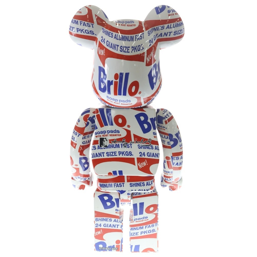 MEDICOM TOY(メディコムトイ) BE@RBRICK Andy Warhol Brillo アンディウォーホル 1000% ベアブリック ホワイト/ブルー/レッド フィギュア 人形