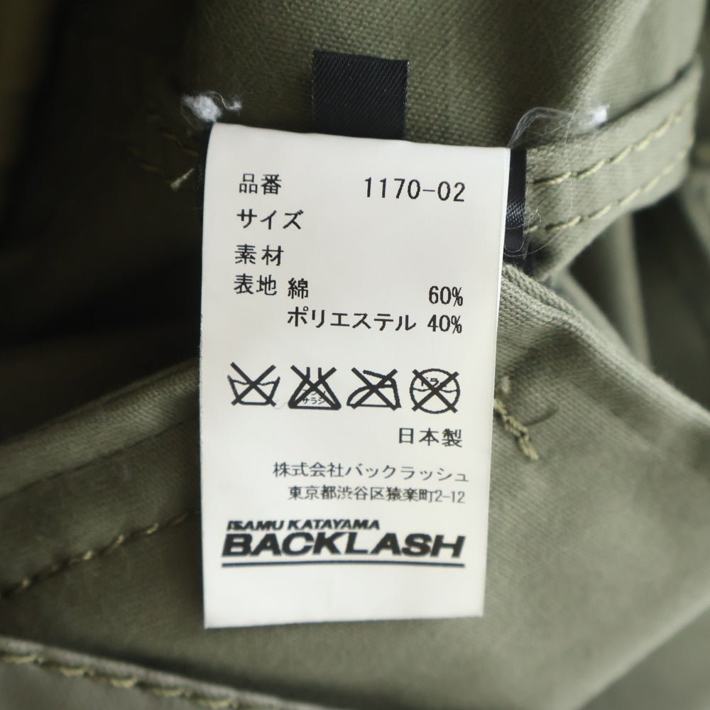 ISAMU KATAYAMA BACKLASH(イサムカタヤマバックラッシュ) コットン ポリエステル ミリタリー モッズコート オリーブ
