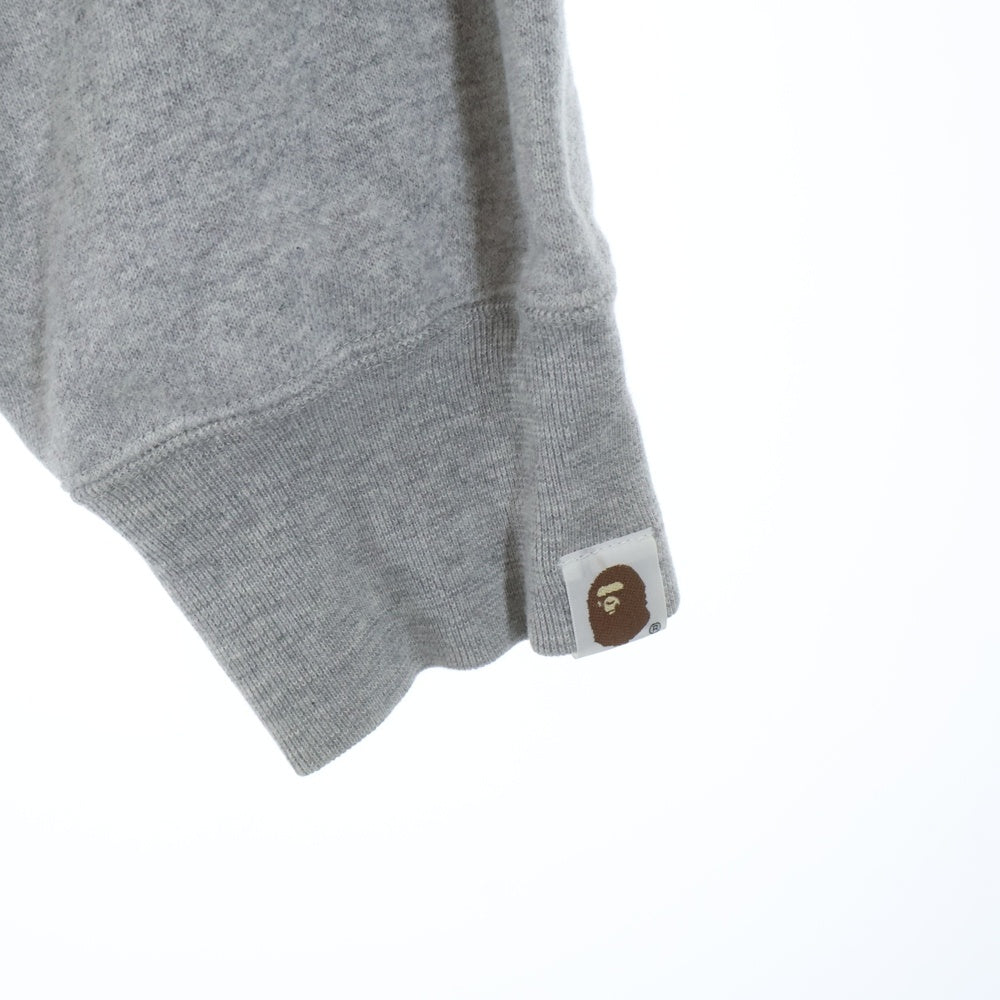 A BATHING APE(アベイシングエイプ) 00s ロゴ ラインストーン クルーネック スウェットトレーナー グレー