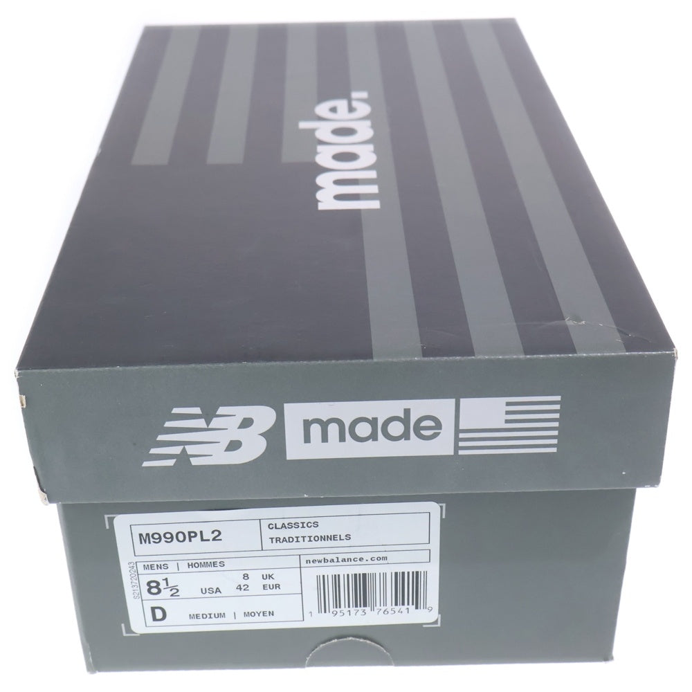 New Balance(ニューバランス) M990PL2 異素材切替 ローカットスニーカー USA製 ブルー/ブラック YS8.5/26.5cm