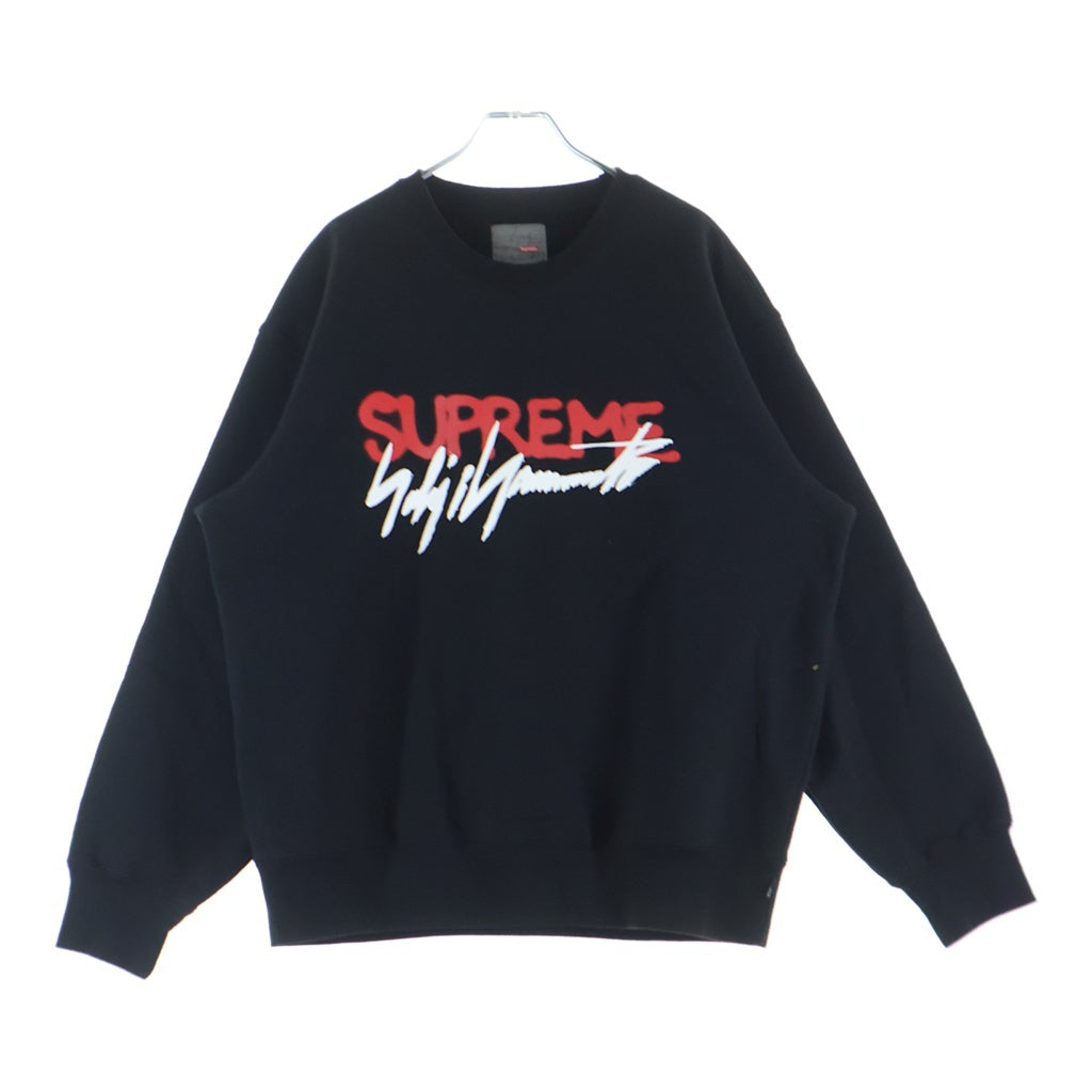 SUPREME(シュプリーム) 20AW ×Yohji Yamamoto Crewneck ヨウジヤマモト ロゴプリント クルーネック スウェットトレーナー ブラック