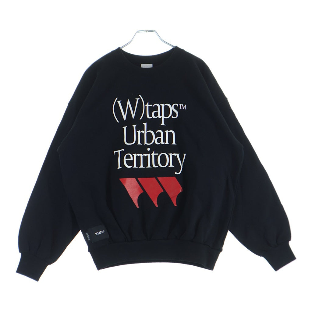WTAPS(ダブルタップス) 22AW SNEAK CREW NECK LS SWEATSHIRT ロゴプリント スウェット トレーナー ブラック 222ATDT-CPM01S