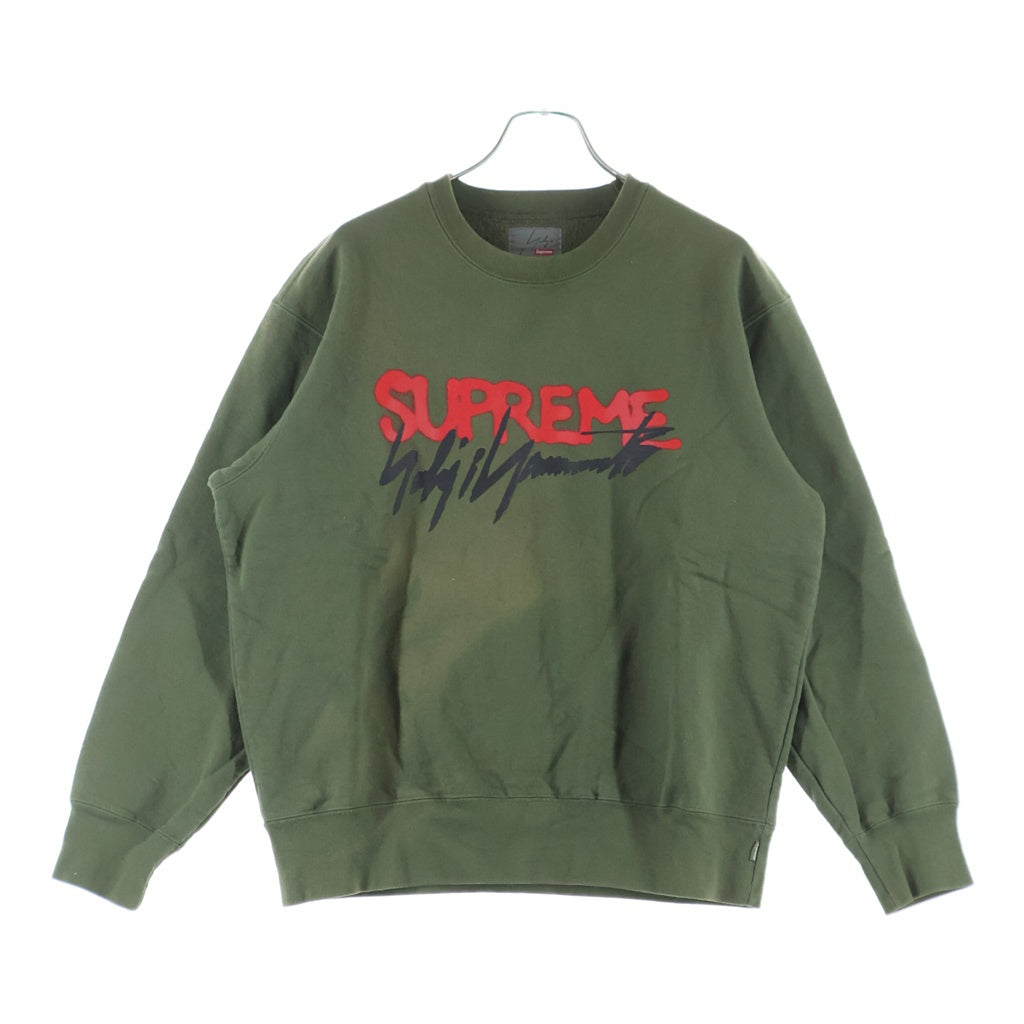 SUPREME(シュプリーム) 20AW ×Yohji Yamamoto Crewneck ヨウジヤマモト ロゴプリント クルーネック スウェットトレーナー カーキ