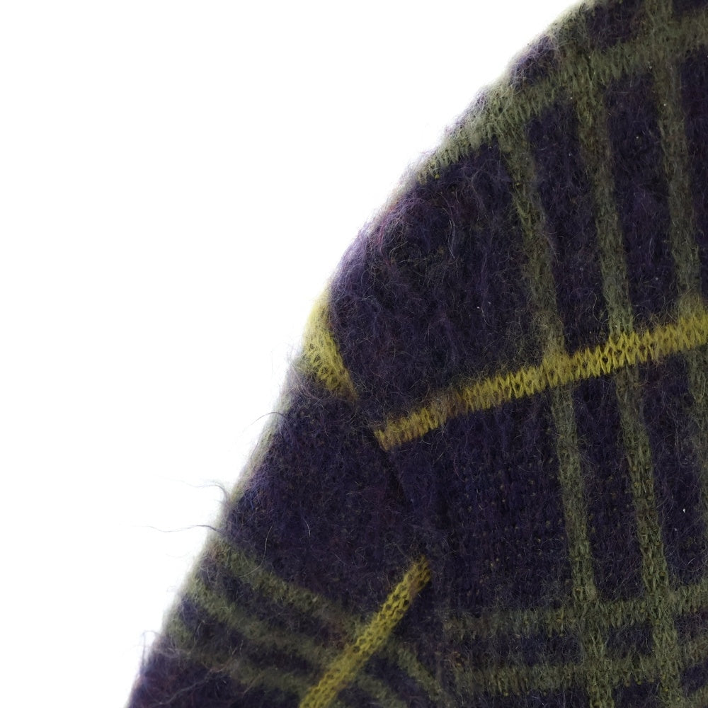Needles(ニードルス) 20AW Mohair Cardigan モヘア混 チェック カーディガン パープル HM272