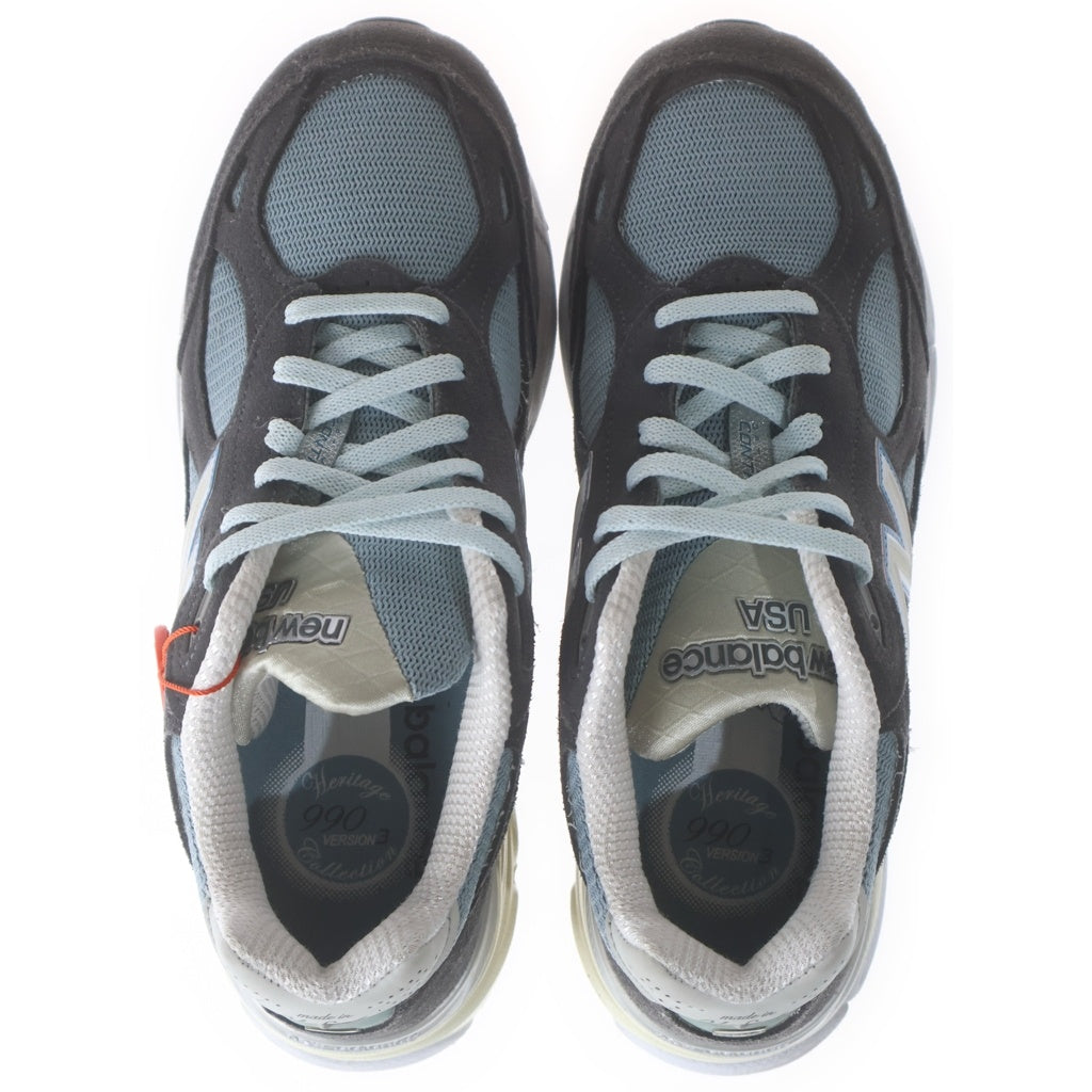New Balance(ニューバランス) M990KS3 ×KITH 990V3 キス メッシュ スウェードレザー ローカットスニーカー グレー/ブルー US8/26cm