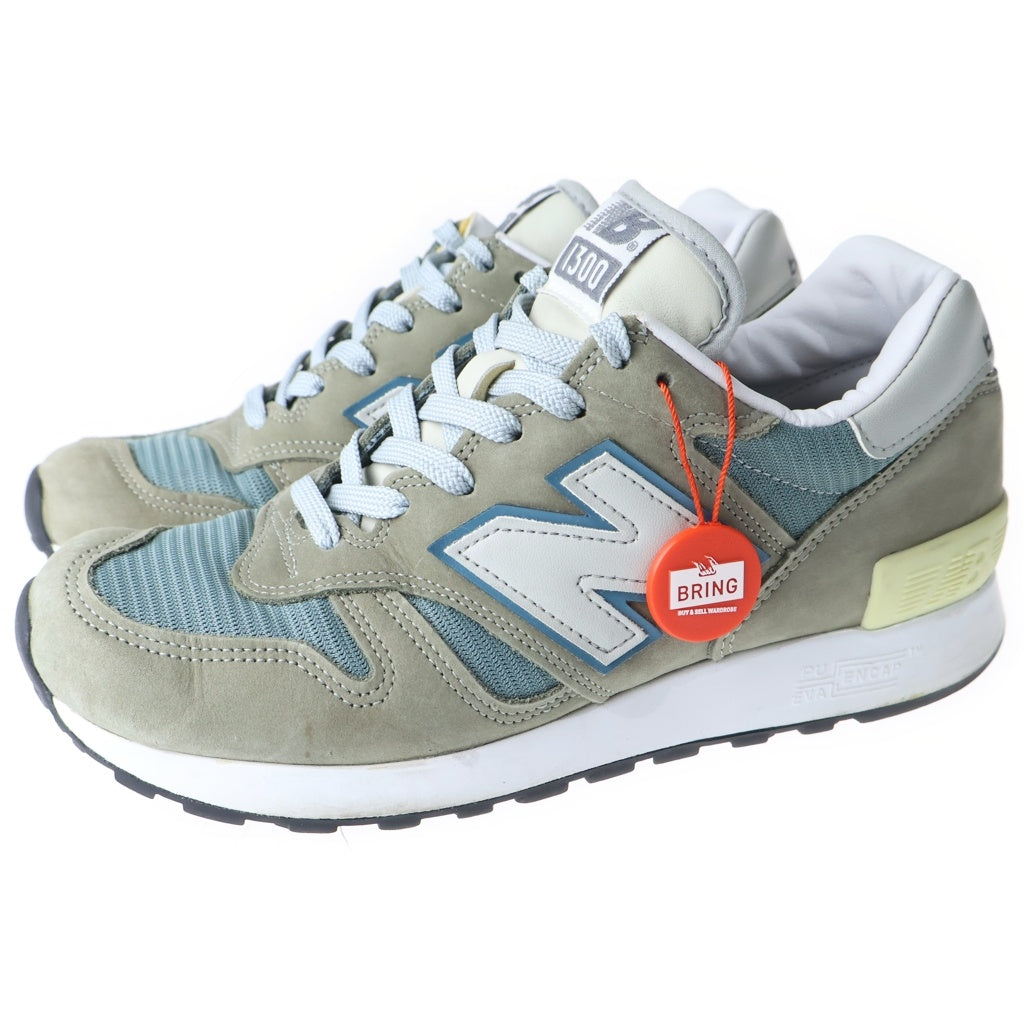 New Balance(ニューバランス) M1300JP3 ヌバックレザー メッシュ ローカットスニーカー グレー/ブルー US7/25cm