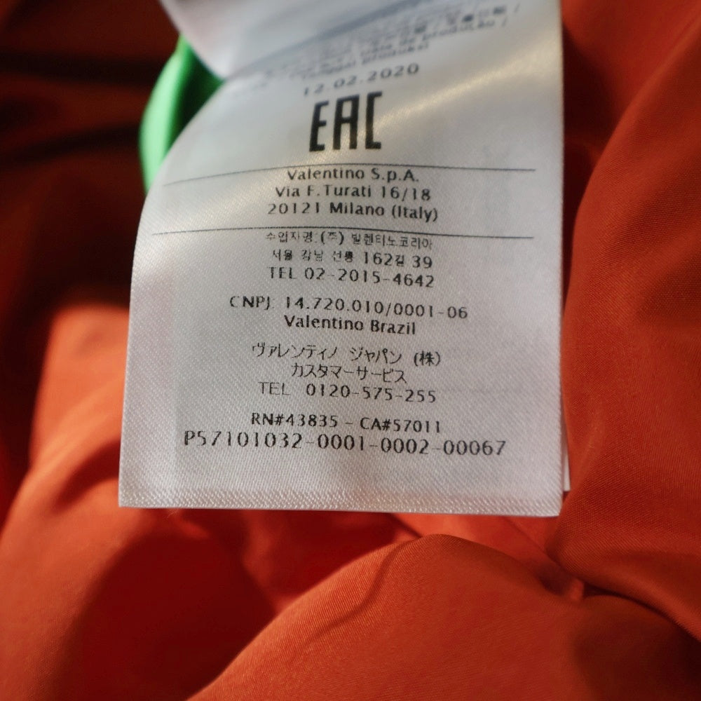 VALENTINO(ヴァレンティノ) 19AW Bomber Jacket with VLogo Print Vロゴ ボンバージャケット MA-1 ブルゾン グリーン UV3CIF156G9