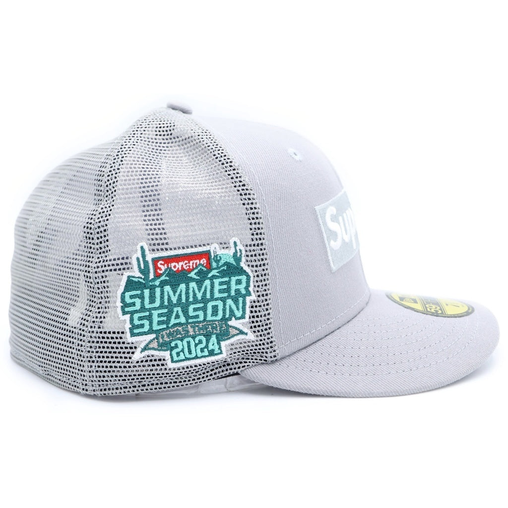 SUPREME(シュプリーム) 24SS ×New Era Box Logo Mesh Cap ニューエラ ボックスロゴ メッシュ ベースボールキャップ 帽子 グレー