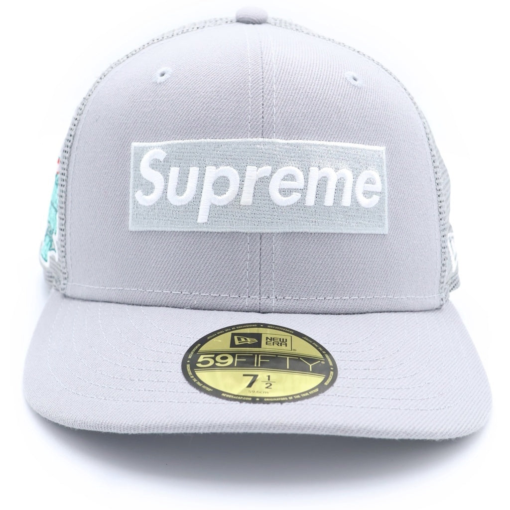 SUPREME(シュプリーム) 24SS ×New Era Box Logo Mesh Cap ニューエラ ボックスロゴ メッシュ ベースボールキャップ 帽子 グレー