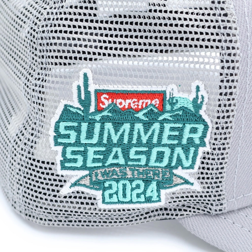 SUPREME(シュプリーム) 24SS ×New Era Box Logo Mesh Cap ニューエラ ボックスロゴ メッシュ ベースボールキャップ 帽子 グレー