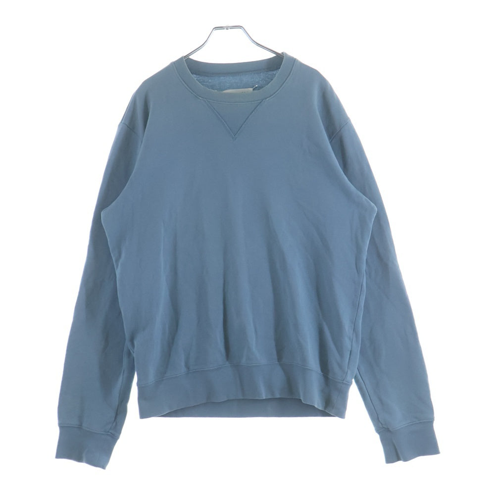 Maison Martin Margiela(メゾンマルタンマルジェラ) 17SSレザー エルボーパッチ クルーネックスウェットトレーナー ライトブルー S50GU0040 S25332