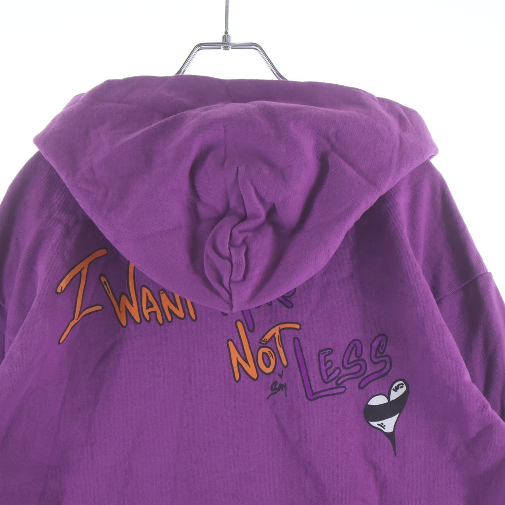 CHROME HEARTS(クロムハーツ) ×MATTY BOY I WANT MORE NOT LESS PULLOVER HOODIE マッティボーイ アイウォントレス プリント スウェットプルオーバーパーカー パープル