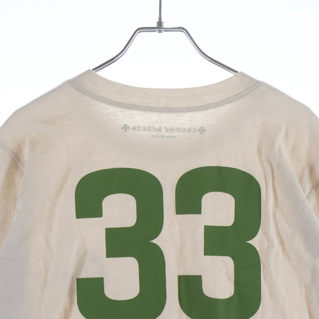 CHROME HEARTS(クロムハーツ) ROLLER SKATE HORSESHOUE L S TEE ナンバリングプリント 長袖Tシャツ カットソー ホワイトグリーン レディース