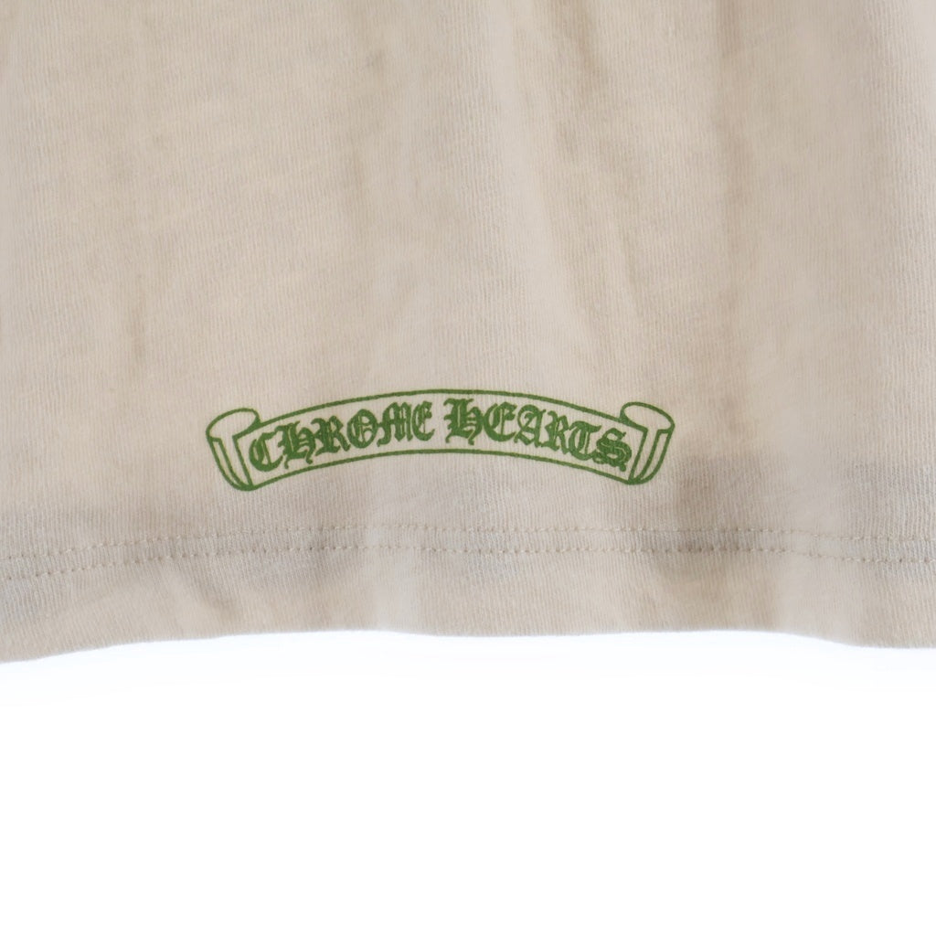 CHROME HEARTS(クロムハーツ) ROLLER SKATE HORSESHOUE L S TEE ナンバリングプリント 長袖Tシャツ カットソー ホワイトグリーン レディース