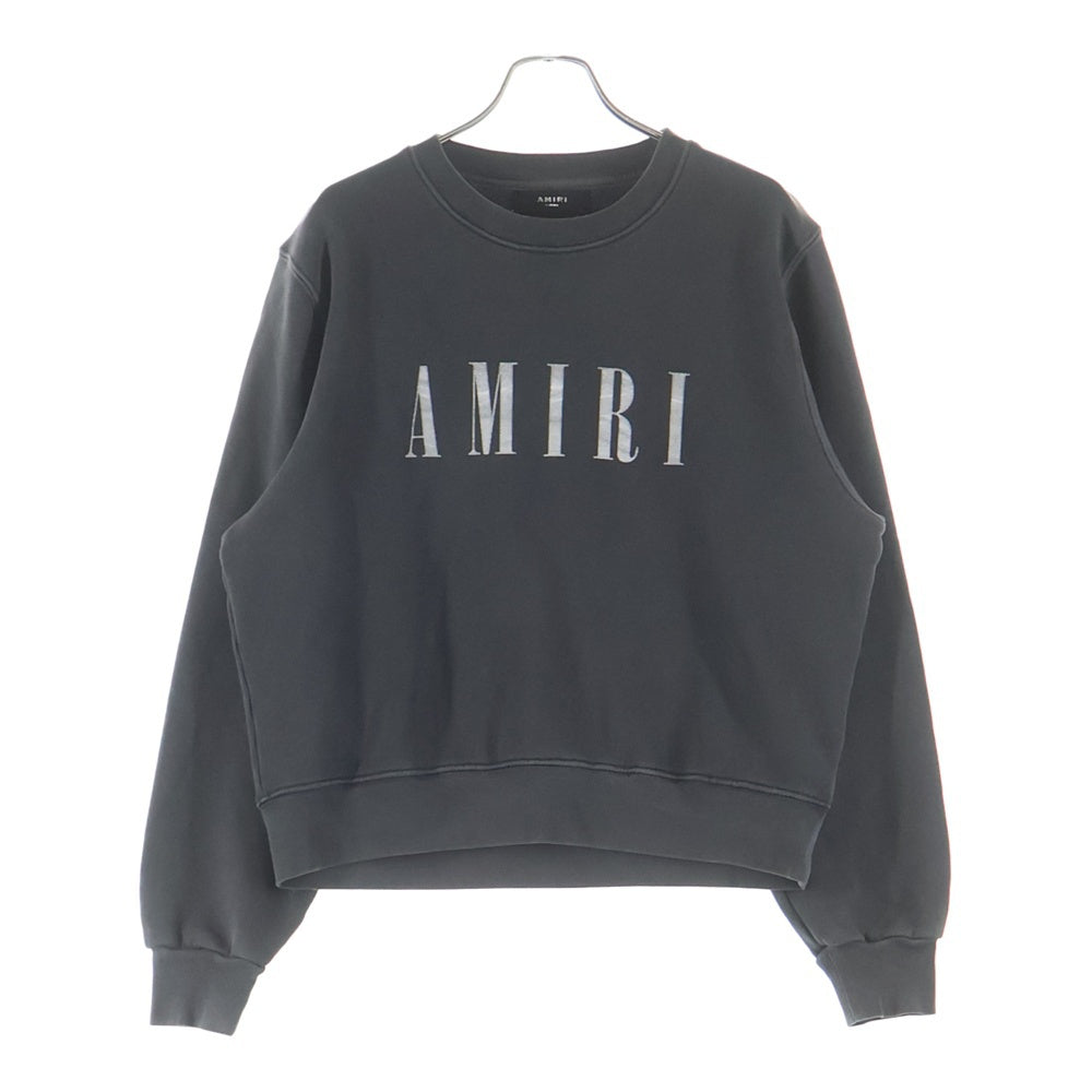 AMIRI(アミリ) ロゴプリント フェード加工 クルーネック スウェットトレーナー ブラック
