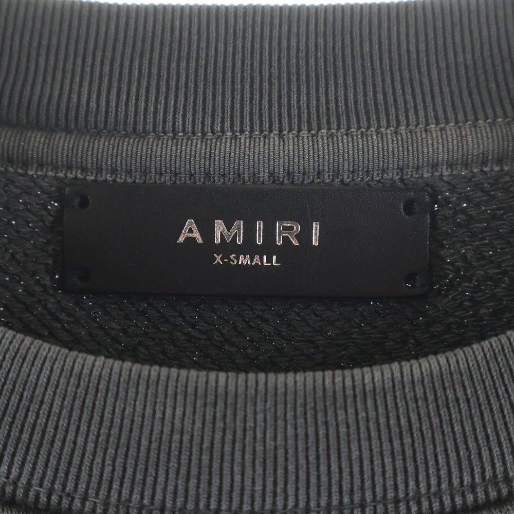 AMIRI(アミリ) ロゴプリント フェード加工 クルーネック スウェットトレーナー ブラック