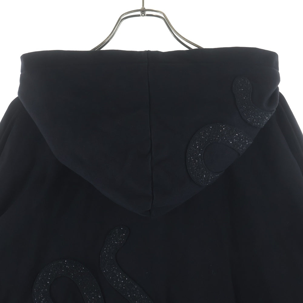 AMIRI(アミリ) Glitter Snake Hoodie グリッター ロゴ刺繍 スネーク スウェット プルオーバーパーカー ブラック