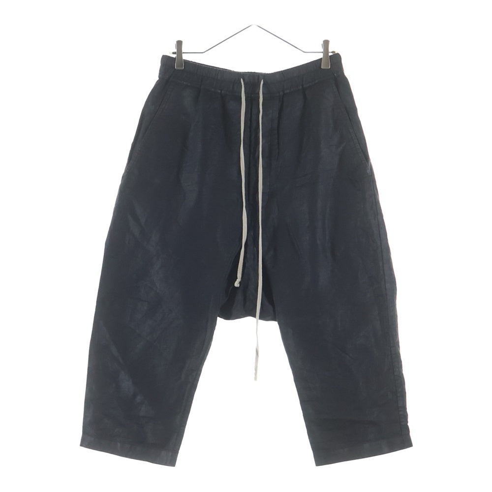 Rick Owens(リックオウエンス) 19SS BABEL コーティング加工 ドローストリング サルエル クロップドパンツ ブラック RU19S2381-CLW