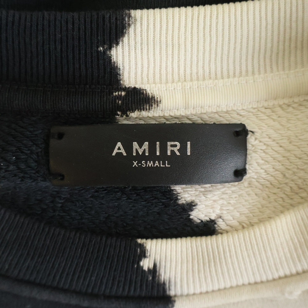 AMIRI(アミリ) ショットガンダメージ加工 ブリーチ スウェットトレーナー ブラック/ホワイト