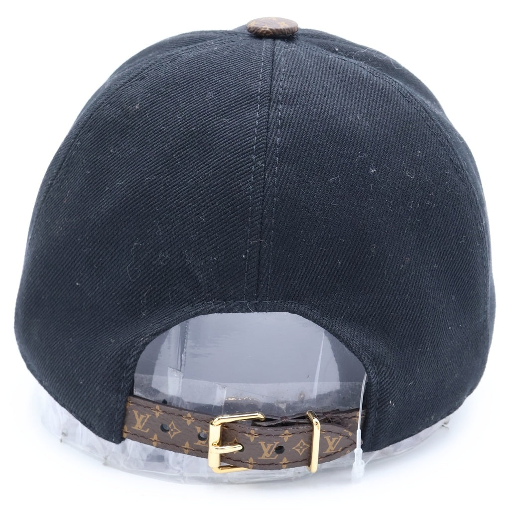 LOUIS VUITTON(ルイヴィトン) キャップ LV デー コットン シルク レザー ベースボールキャップ 帽子 ブラック M77806 AL3232