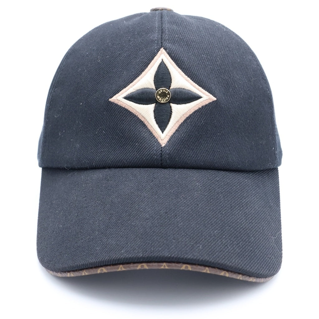 LOUIS VUITTON(ルイヴィトン) キャップ LV デー コットン シルク レザー ベースボールキャップ 帽子 ブラック M77806 AL3232