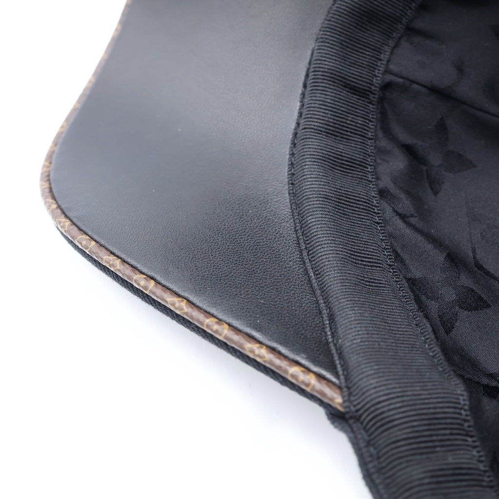 LOUIS VUITTON(ルイヴィトン) キャップ LV デー コットン シルク レザー ベースボールキャップ 帽子 ブラック M77806 AL3232