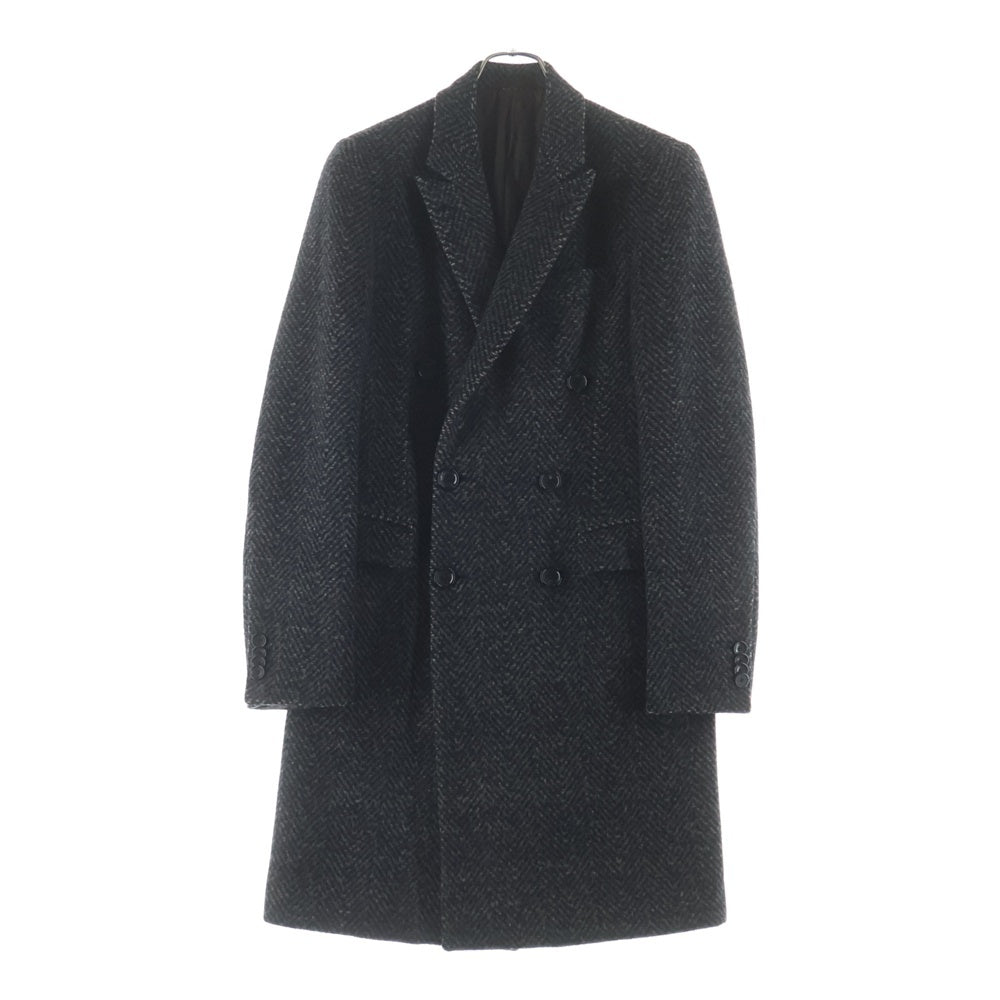LOUIS VUITTON(ルイヴィトン) ヘリンボーン ダブルブレスト ウール コート グレー