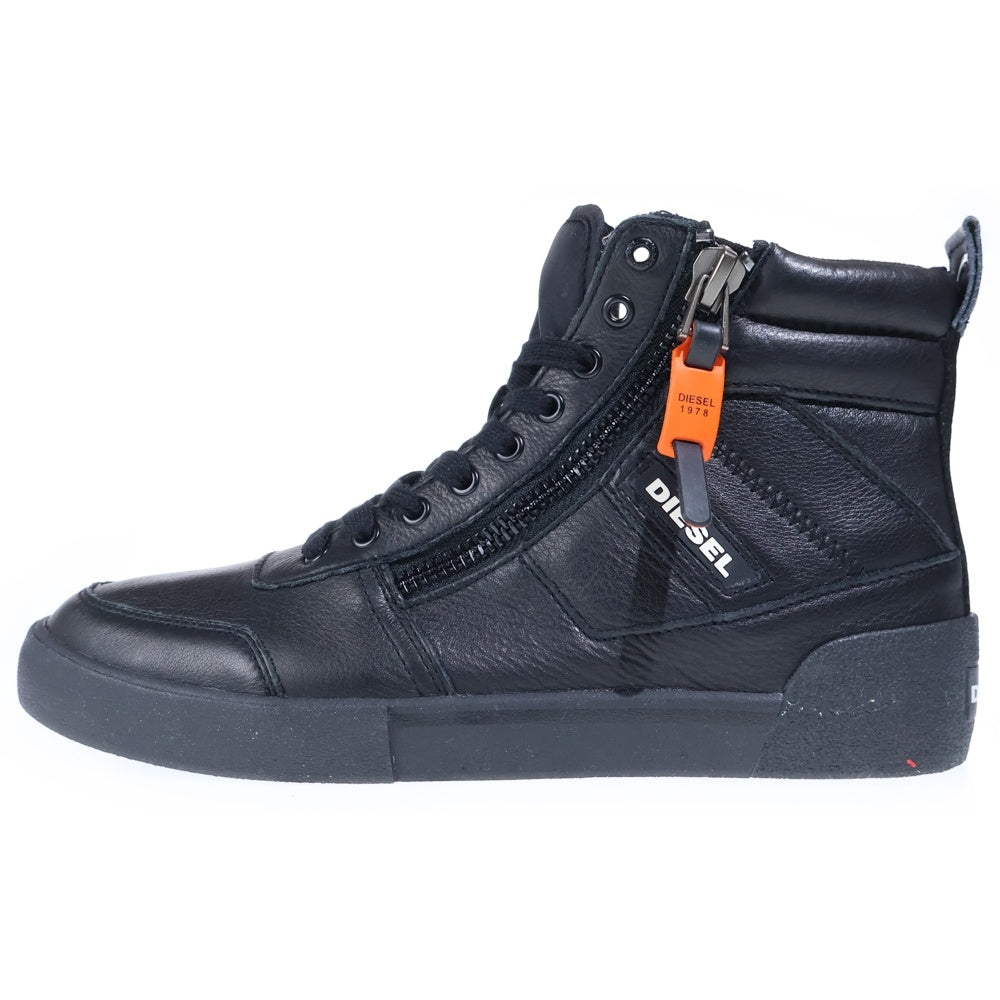 DIESEL(ディーゼル) S-DVELOWS サイドジップ レザー ハイカットスニーカー ブラック Y01988