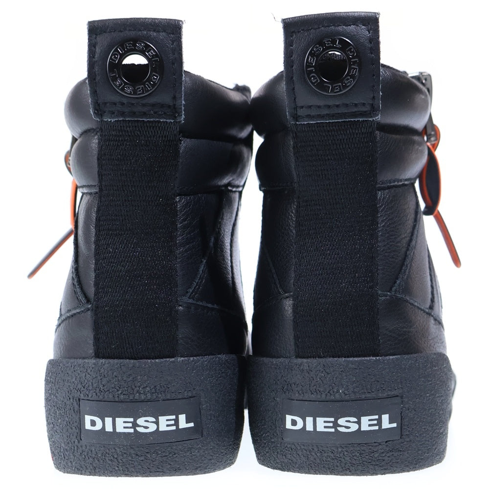DIESEL(ディーゼル) S-DVELOWS サイドジップ レザー ハイカットスニーカー ブラック Y01988