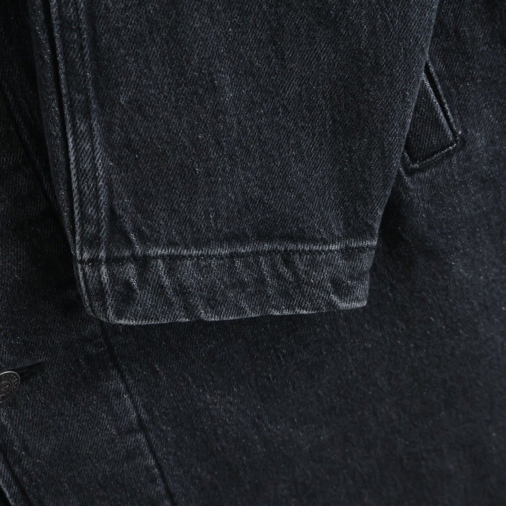 DIESEL(ディーゼル) D-ROKU-LONG-FSC1 デストロイダメージ加工 デニムロングコート ブラック A10860
