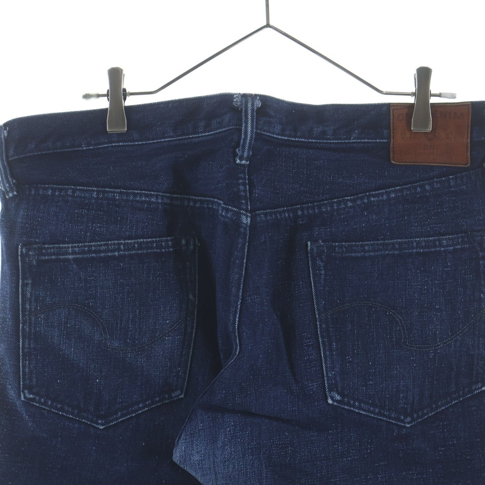 NO BRAND(ノーブランド) ONI DENIM(鬼デニム)経緯糸先染めカラー リラックステーパード デニムパンツ インディゴ ONI-612