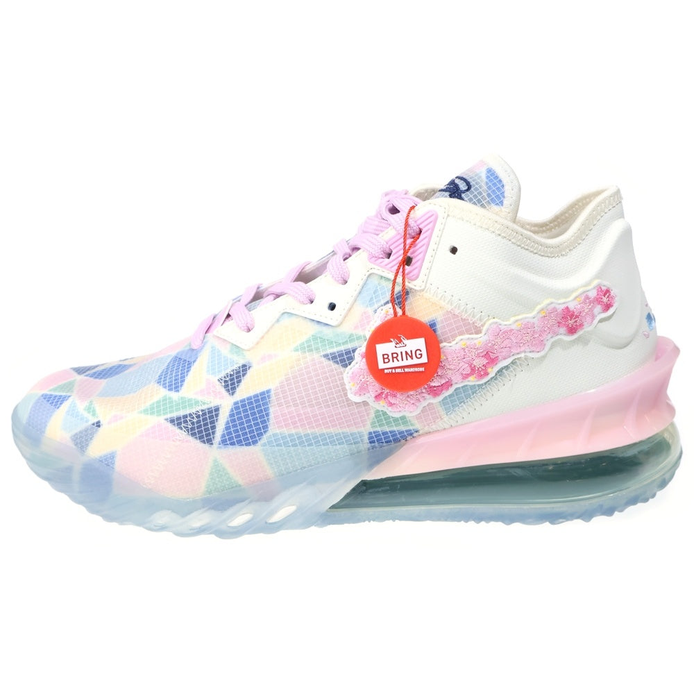 NIKE(ナイキ) ×atmos LeBron 18 LOW CHERRY BLOSSOM アトモス レブロン チェリーブロッサム ローカットスニーカー ホワイト US10.5/28.5cm CV7562-101