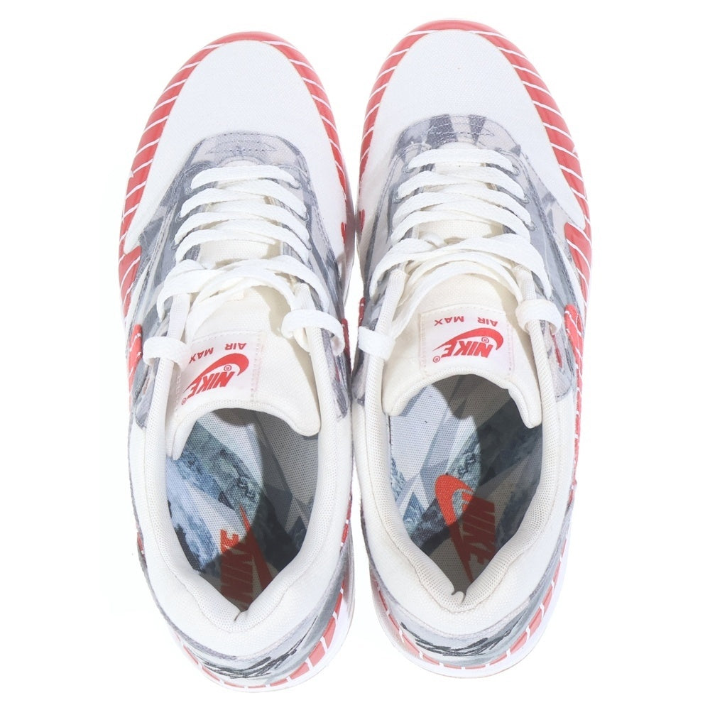 NIKE(ナイキ) ×wasafu AIR MAX 1 LHM LATINO HERITAGE MONTH ワサフ エアマックス1 スニーカー ストライプ シューズ ホワイト/レッド US10/28cm AH7740-100