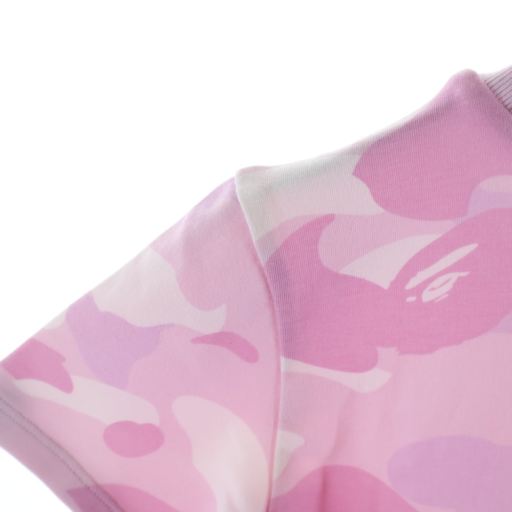 A BATHING APE(アベイシングエイプ) COLOR CAMO JERSEY DRESS カモ総柄 Tシャツワンピース 半袖 ピンク レディース 1M30235301