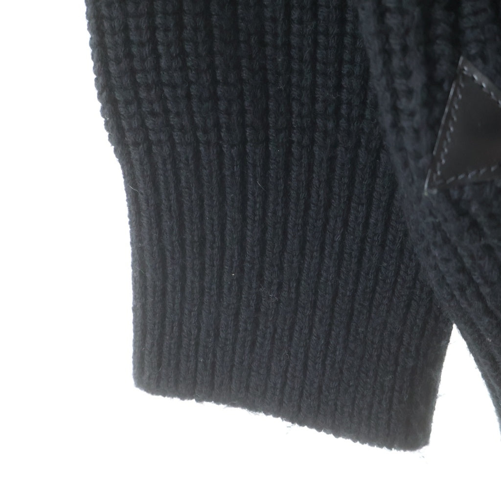 NO BRAND(ノーブランド) THE PERMANENT EYE(ザ パーマネントアイ)Wool Middle Gauge Drivers Knit ウール ミドルゲージ ドライバーズ ニット ブラック 261631008