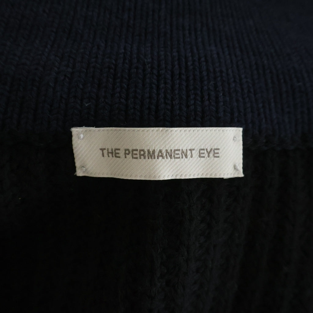NO BRAND(ノーブランド) THE PERMANENT EYE(ザ パーマネントアイ)Wool Middle Gauge Drivers Knit ウール ミドルゲージ ドライバーズ ニット ブラック 261631008
