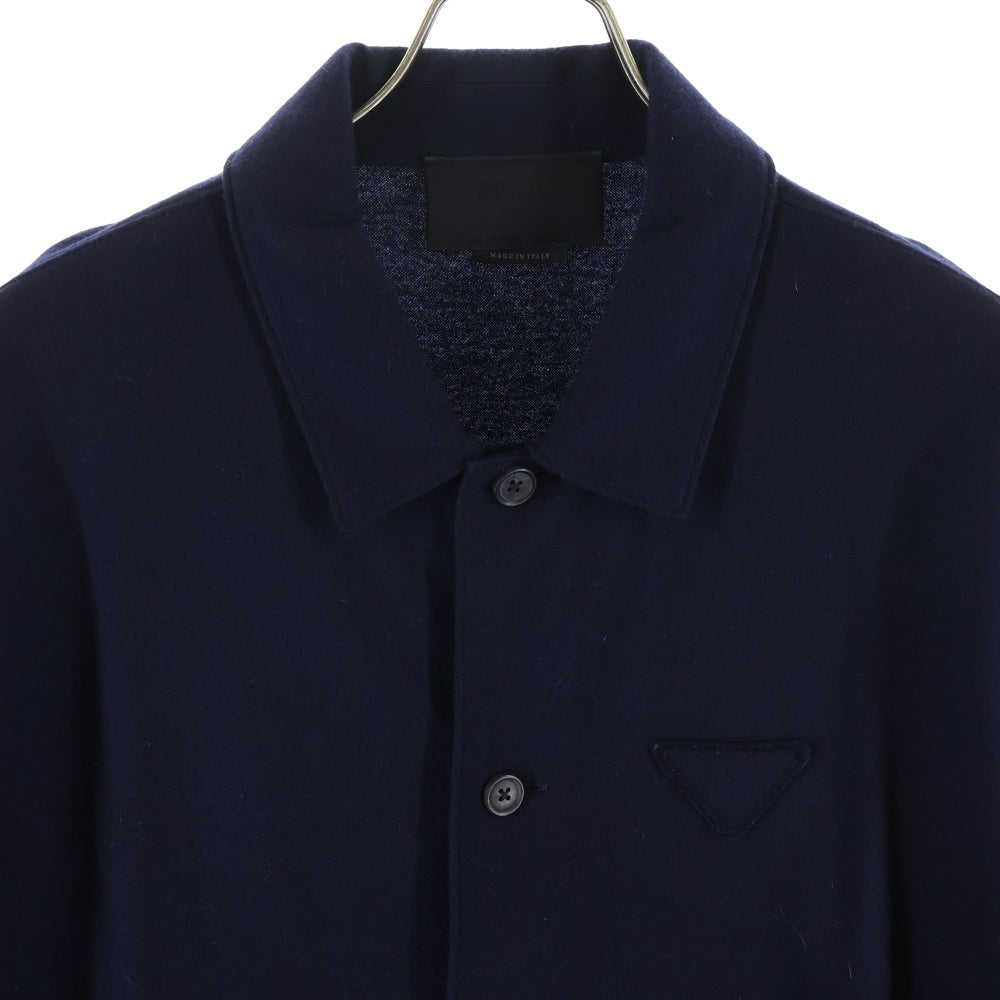 PRADA(プラダ) 21AW カシミヤブレンド ウール 長袖シャツ ネイビー SC551
