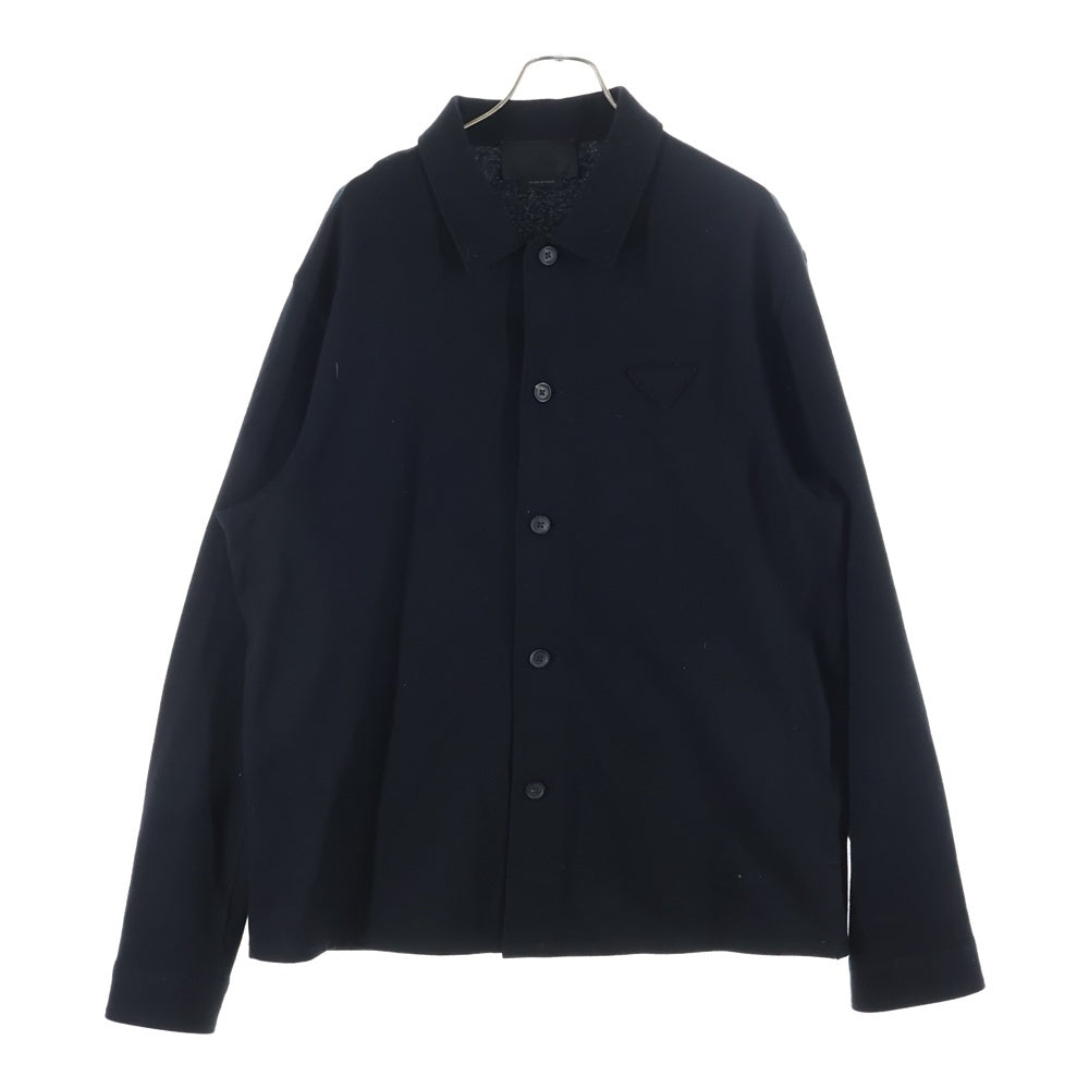PRADA(プラダ) 21AW カシミヤブレンド ウール 長袖シャツ ブラック SC551