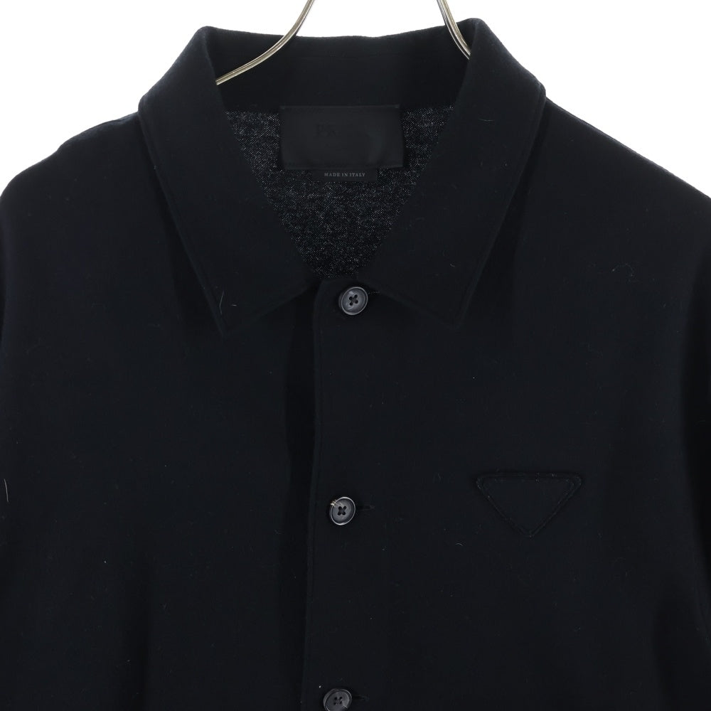 PRADA(プラダ) 21AW カシミヤブレンド ウール 長袖シャツ ブラック SC551