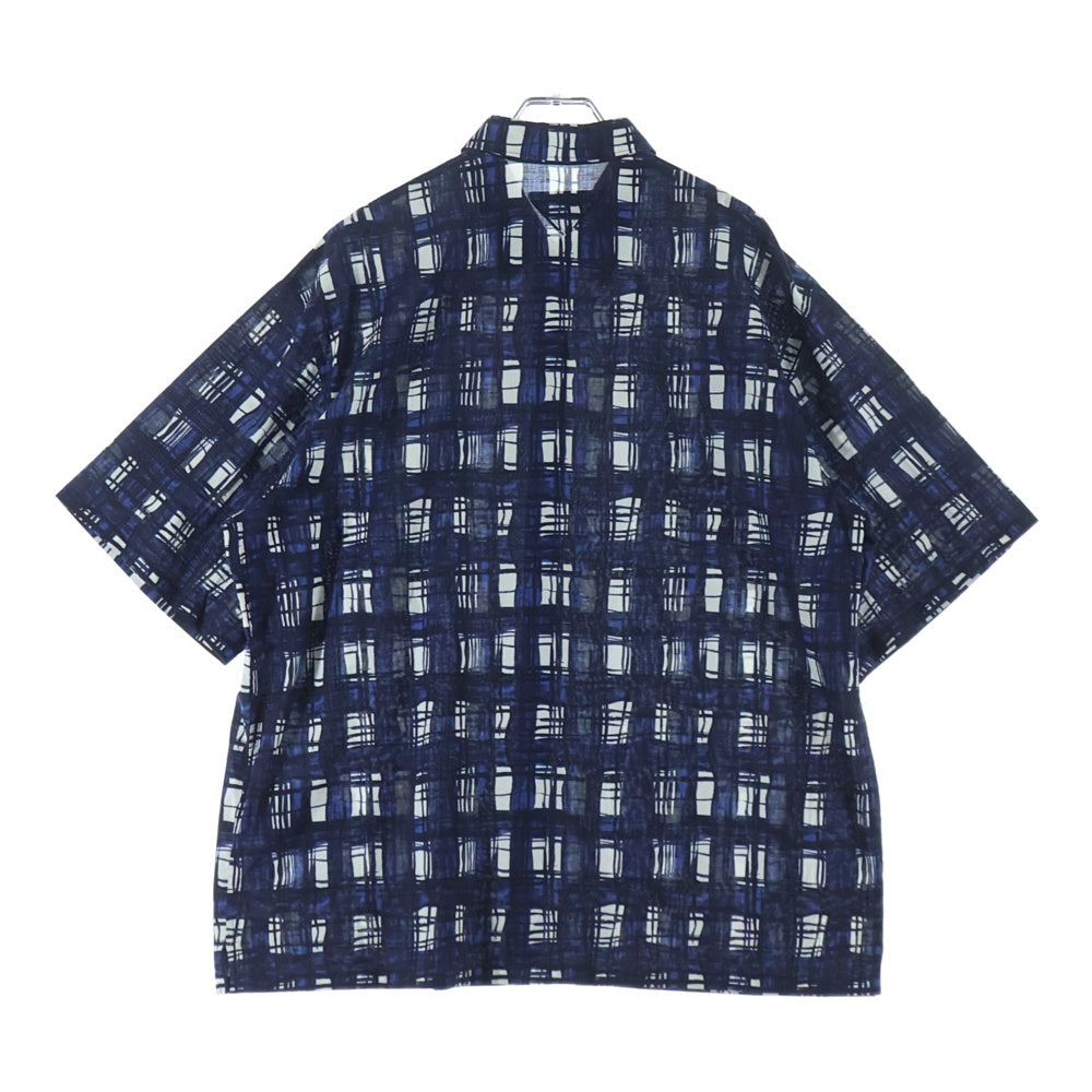 PRADA(プラダ) 24SS 総柄 コットン 半袖シャツ ブルー UCS440