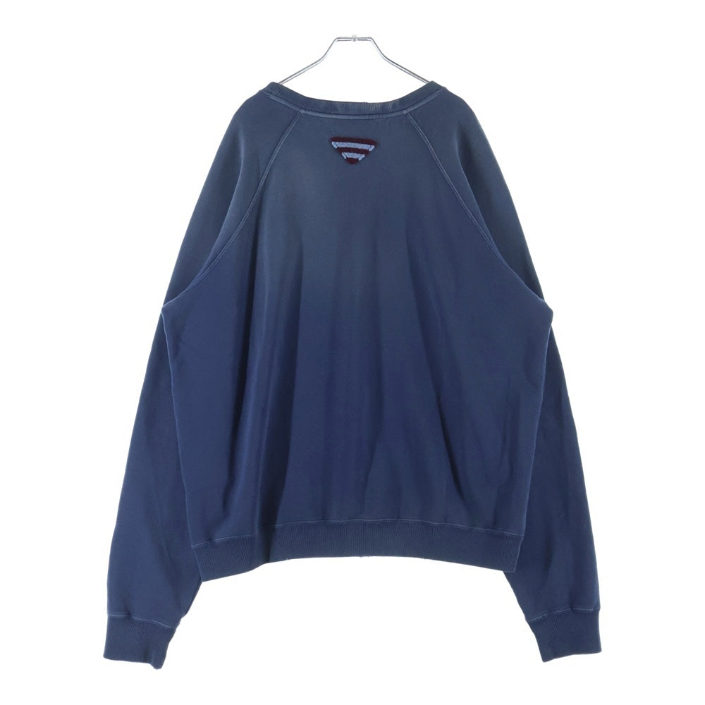 PRADA(プラダ) カレッジロゴプリント クルーネック スウェット トレーナー ブルー UJL19C