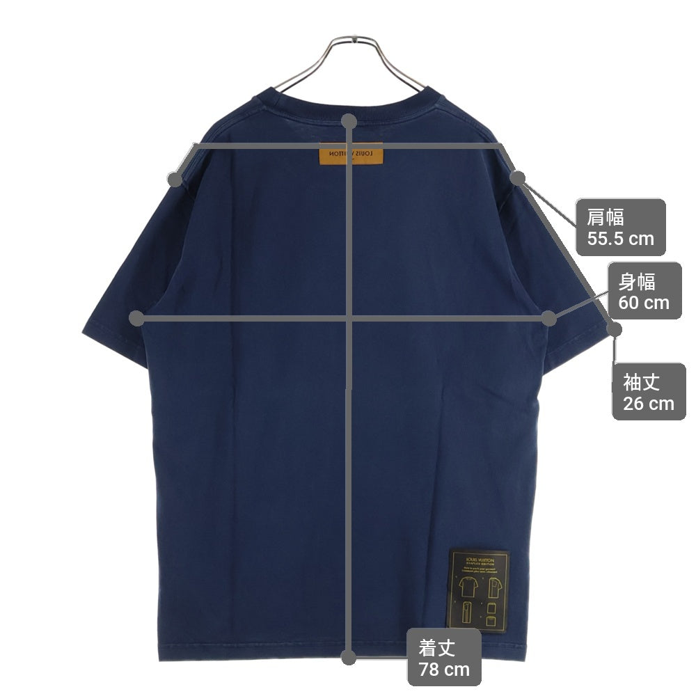 LOUIS VUITTON(ルイヴィトン) 21AW インサイドアウト コットン クルーネック 半袖Tシャツ カットソー ネイビー RM212Q JYN HIY47W