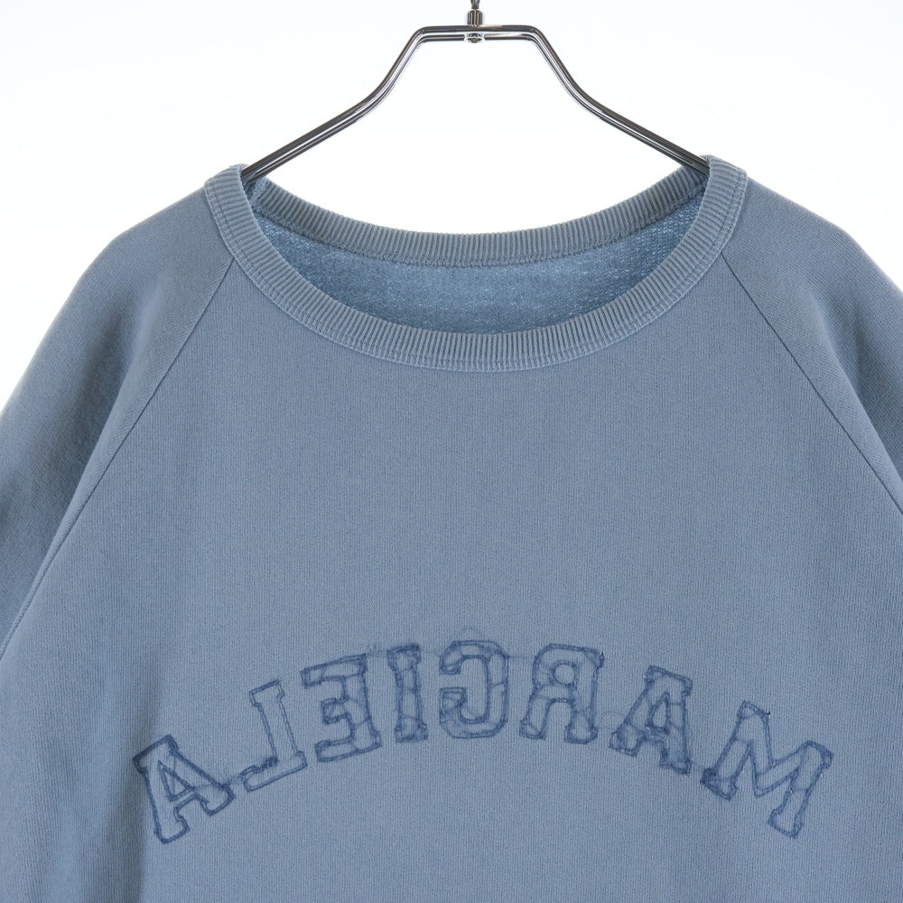 Maison Margiela(メゾンマルジェラ) 25SS ロゴ刺繍 スリーブカットオフ スウェット リバーシブル 半袖トレーナー ブルー
