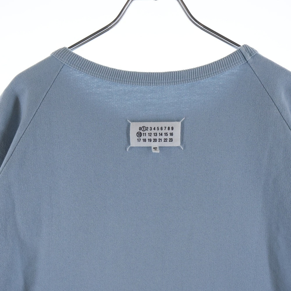 Maison Margiela(メゾンマルジェラ) 25SS ロゴ刺繍 スリーブカットオフ スウェット リバーシブル 半袖トレーナー ブルー