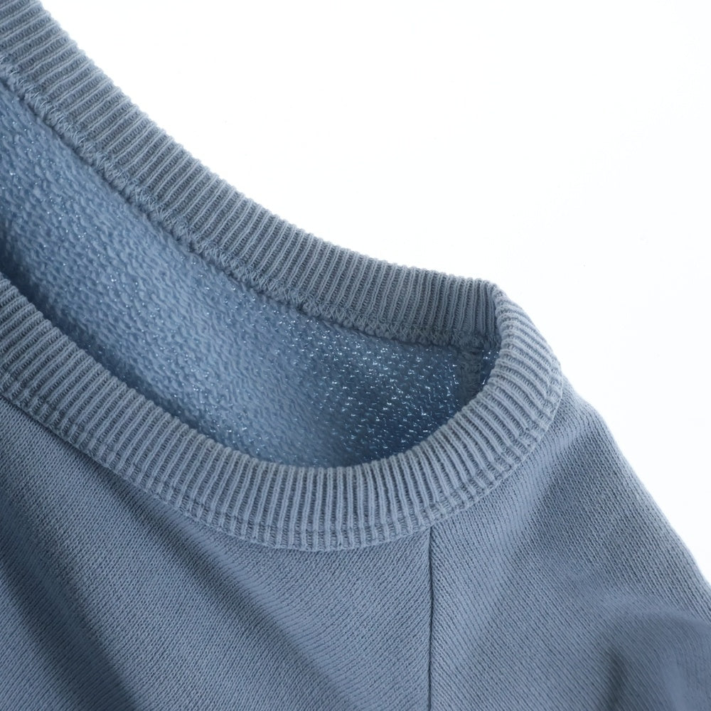 Maison Margiela(メゾンマルジェラ) 25SS ロゴ刺繍 スリーブカットオフ スウェット リバーシブル 半袖トレーナー ブルー