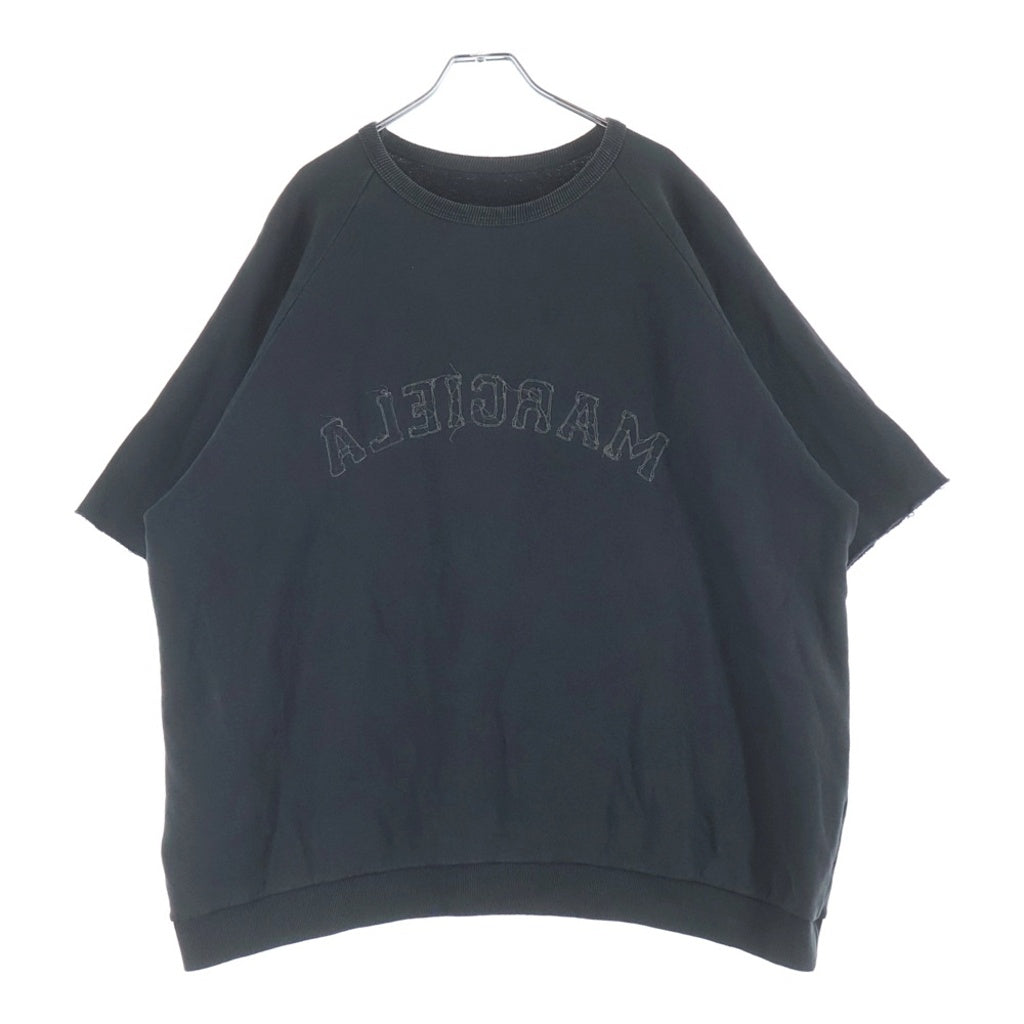 Maison Margiela(メゾンマルジェラ) 25SS ロゴ刺繍 スリーブカットオフ スウェット リバーシブル 半袖トレーナー ブラック