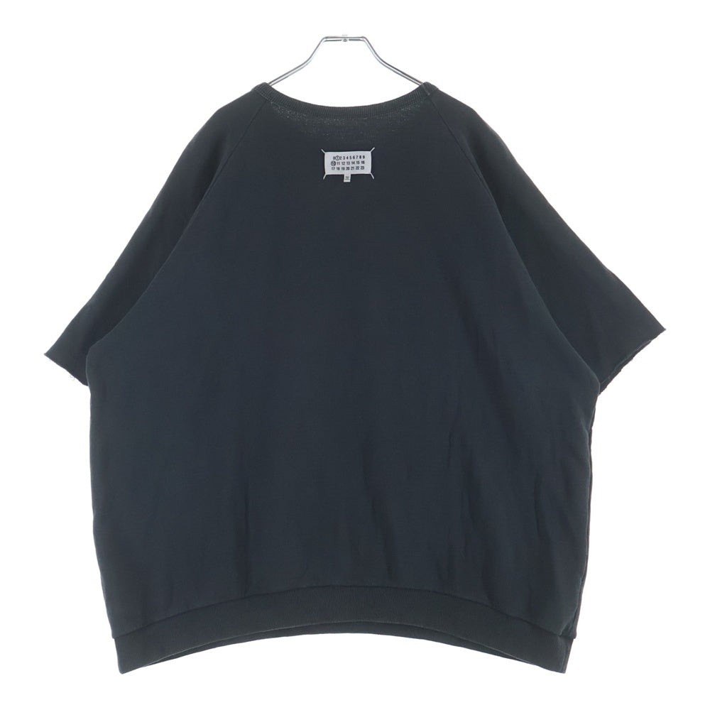 Maison Margiela(メゾンマルジェラ) 25SS ロゴ刺繍 スリーブカットオフ スウェット リバーシブル 半袖トレーナー ブラック