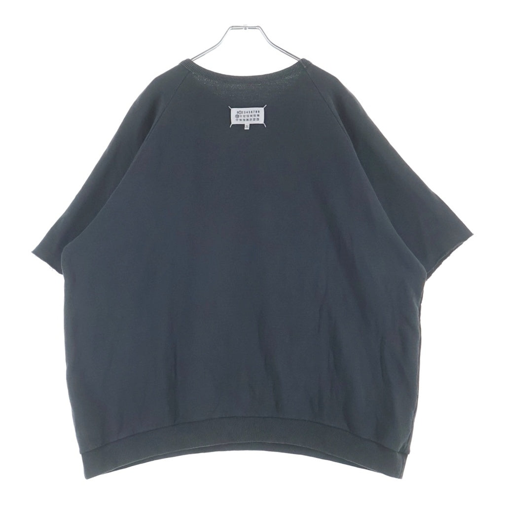 Maison Margiela(メゾンマルジェラ) 25SS ロゴ刺繍 スリーブカットオフ スウェット リバーシブル 半袖トレーナー ブラック